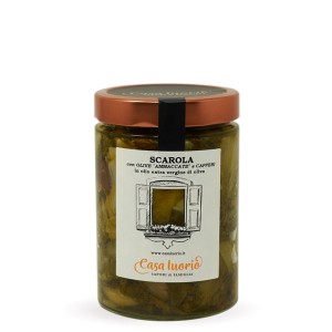 Escarole with "Ammaccate" Crushed Olives and Capers in  Extra Virgin Olive Oil 580 ml