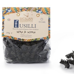 Fusilli pasta with cuttlefish ink 250 gr